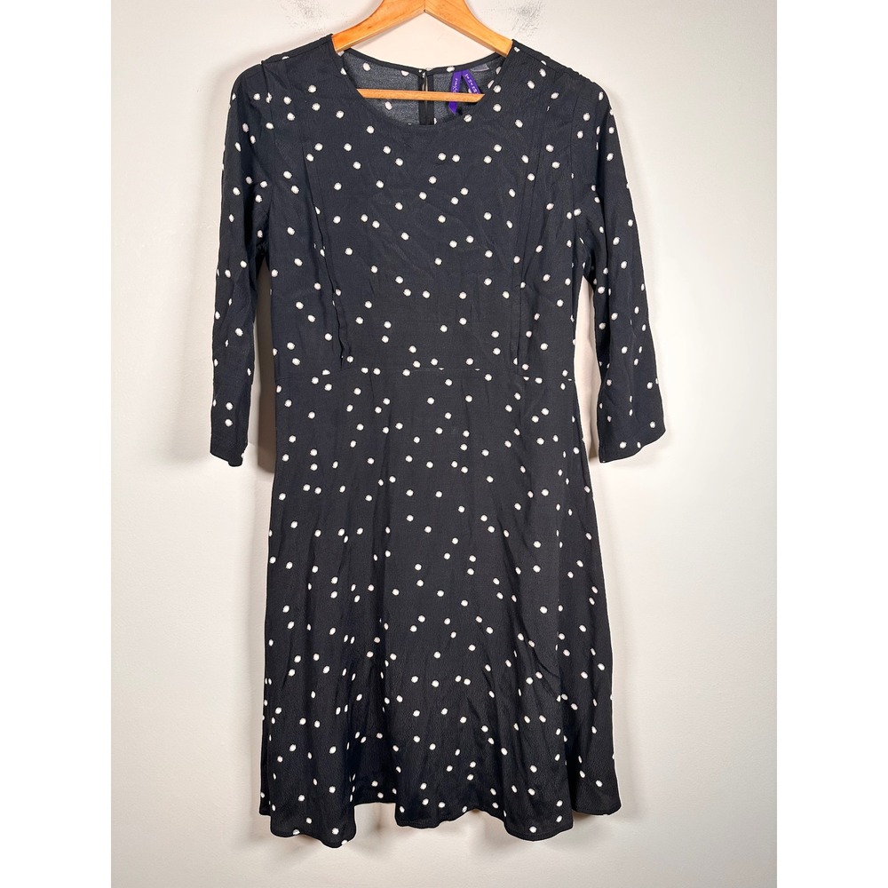 Seraphine Minnie Maternity Dress Womens 4‎ Black Polka Dot Nursing Friendly